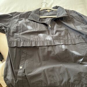 Eileen Fisher Charcoal Windbreaker. Large Petite.